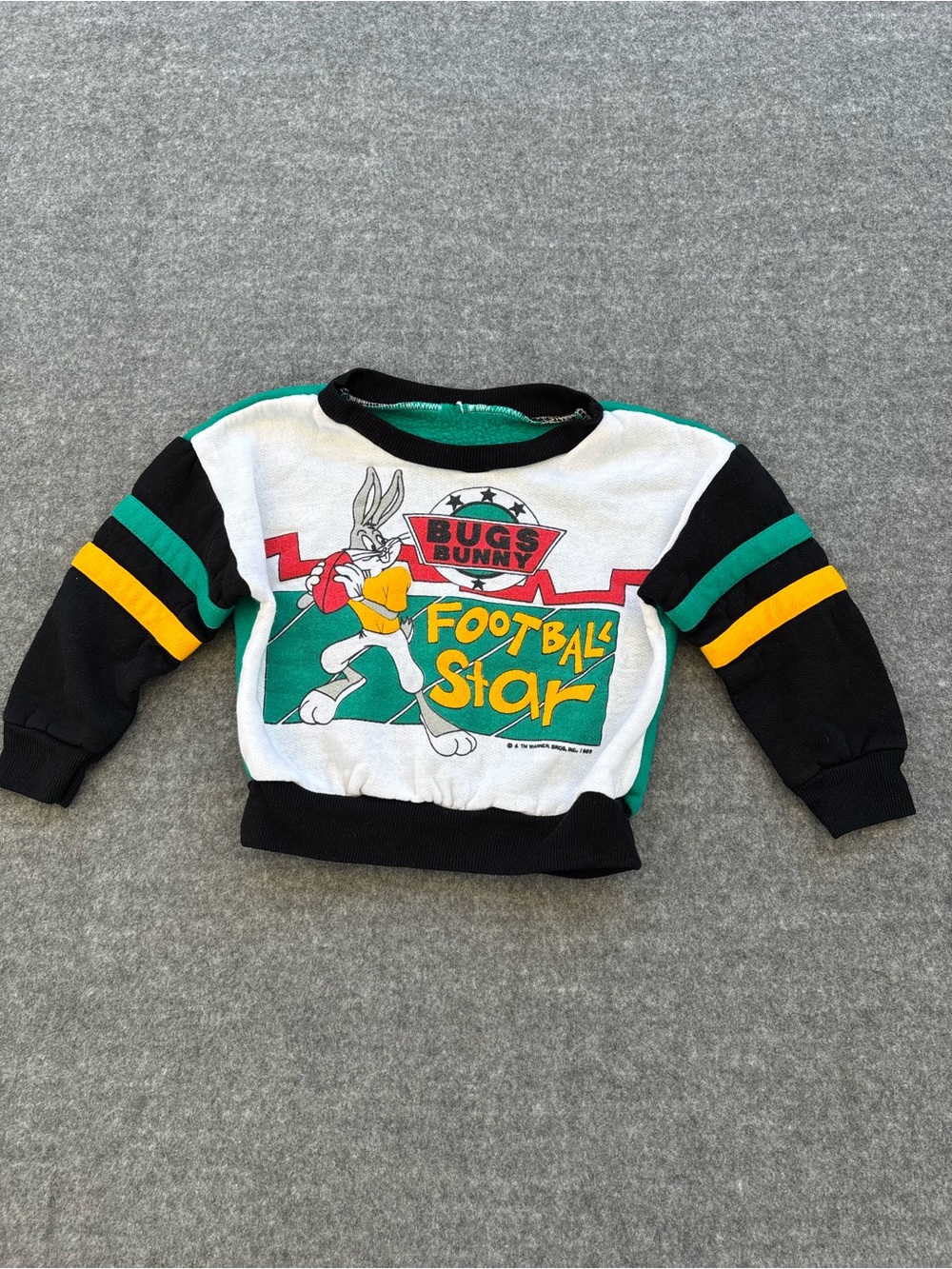 Kids Vintage 90s Bugs Bunny Football Star Sweatshirt